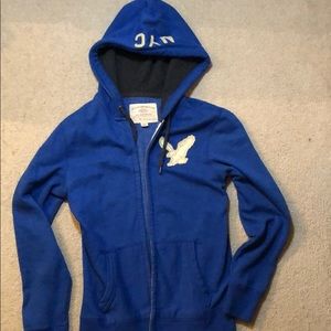 American Eagle Warm Blue Eagle Hoodie Medium